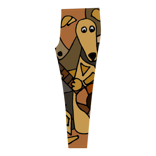 Funny Greyhound Dog Playing Guitar Abstract Cassandra Women's Leggings (Model L01)