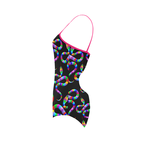 Snake Psychedelic Rainbow Colors Strap Swimsuit ( Model S05)