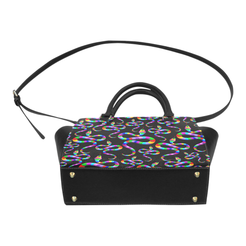 Snake Psychedelic Rainbow Colors Classic Shoulder Handbag (Model 1653)