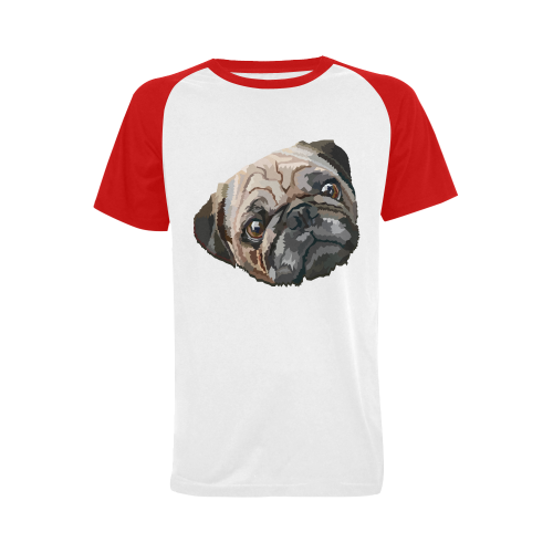 pug love Men's Raglan T-shirt (USA Size) (Model T11)