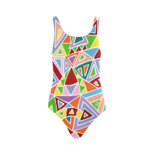Triangulation Vest One Piece Swimsuit (Model S04)