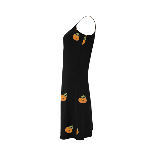 Halloween pumpkin 2 pattern Alcestis Slip Dress (Model D05)