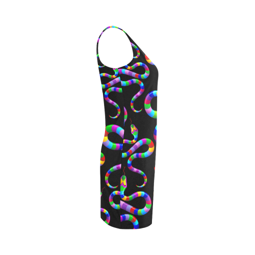 Snake Psychedelic Rainbow Colors Medea Vest Dress (Model D06)