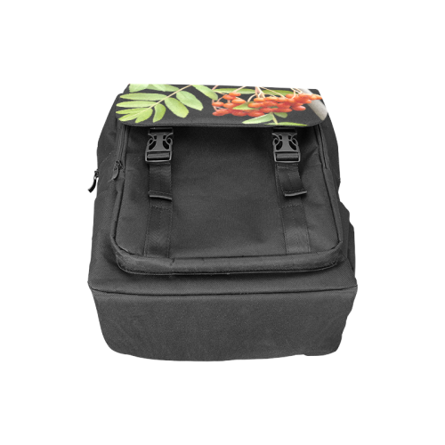 Rowan tree watercolor on black Casual Shoulders Backpack (Model 1623)