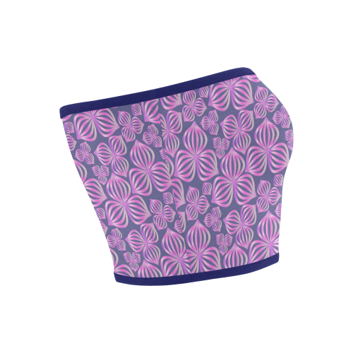 Modern abstract FLOWERS pattern - pink blue Bandeau Top