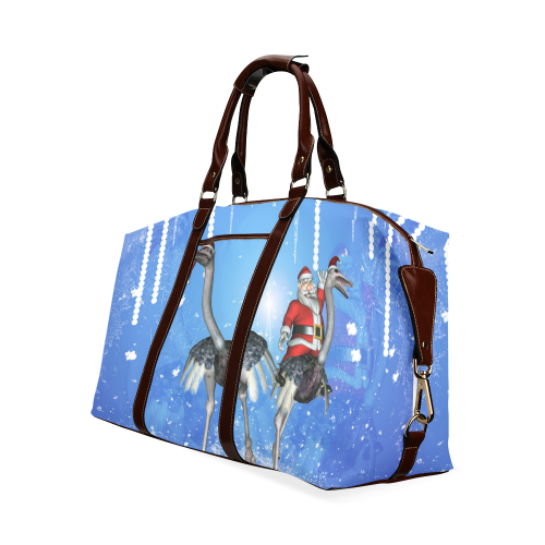 Funny ostrich with Santa Claus Classic Travel Bag (Model 1643)