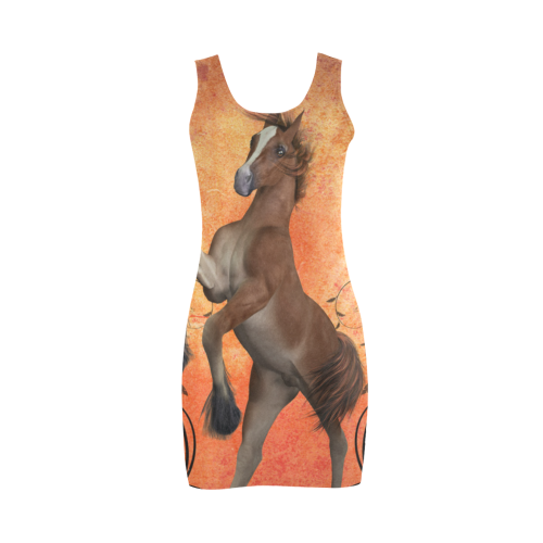 Awesome, cute foal with floral elements Medea Vest Dress (Model D06)