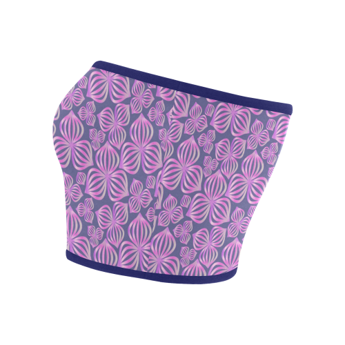 Modern abstract FLOWERS pattern - pink blue Bandeau Top