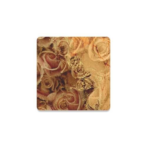 Wonderful vintage design with roses Square Coaster