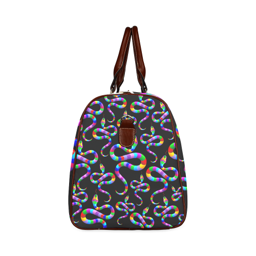 Snake Psychedelic Rainbow Colors Waterproof Travel Bag/Small (Model 1639)