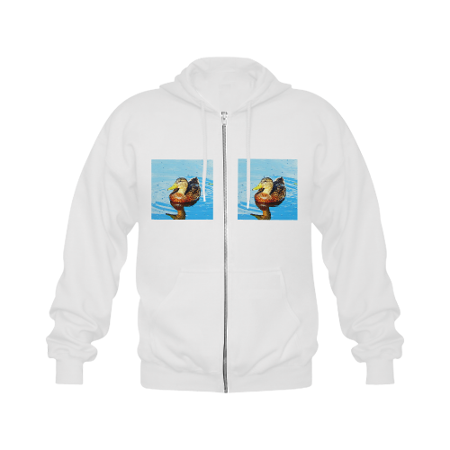 Duck Reflected Gildan Full Zip Hooded Sweatshirt (Model H02)