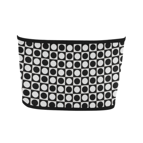 Modern DOTS in SQUARES pattern - black white Bandeau Top