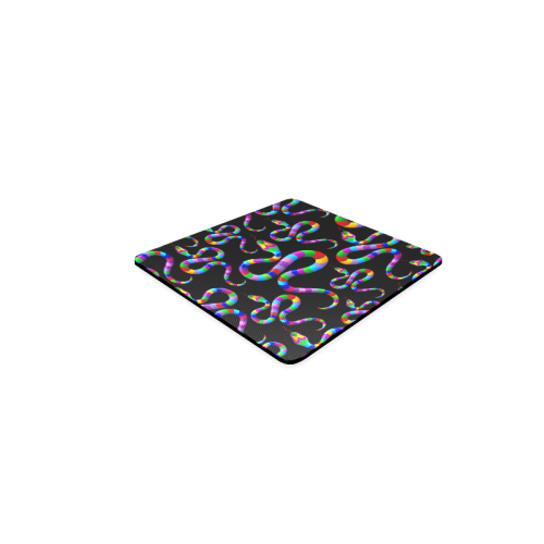 Snake Psychedelic Rainbow Colors Square Coaster