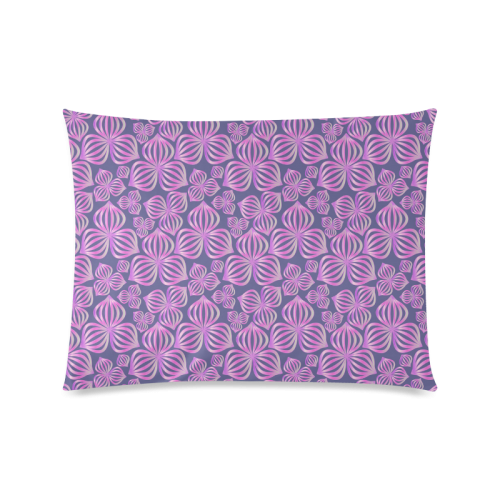 Modern abstract FLOWERS pattern - pink blue Custom Zippered Pillow Case 20"x26"(Twin Sides)
