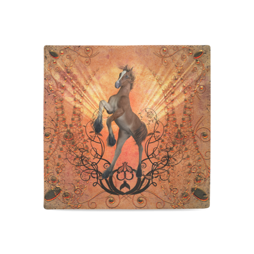 Awesome, cute foal with floral elements Women's Leather Wallet (Model 1611)