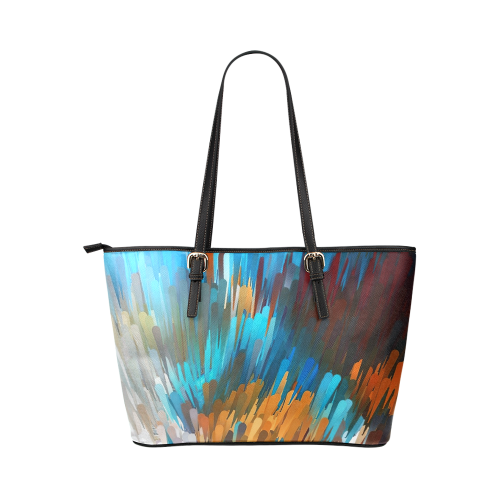 Happy Pattern by Artdream Leather Tote Bag/Large (Model 1651)