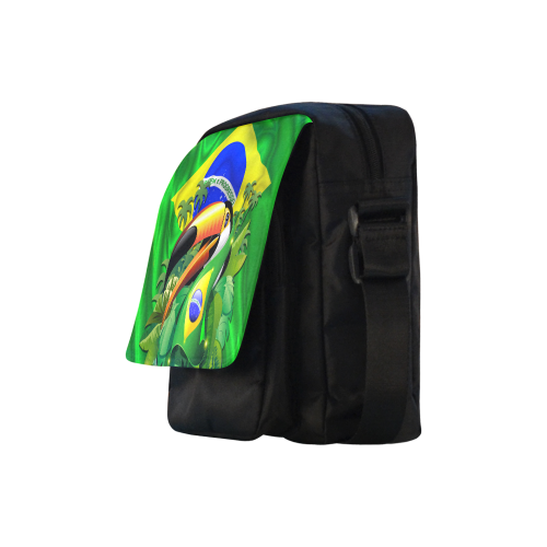 Brazil Flag with Toco Toucan Crossbody Nylon Bags (Model 1633)