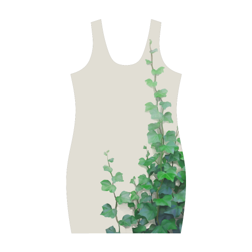 Watercolor Ivy - Vines on Ivory Snow Medea Vest Dress (Model D06)