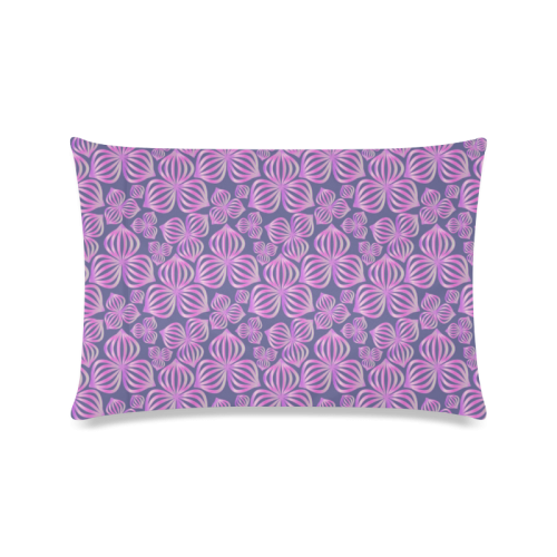 Modern abstract FLOWERS pattern - pink blue Custom Zippered Pillow Case 16"x24"(Twin Sides)