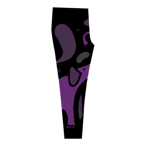 Artistic Purple Elephants Abstract Cassandra Women's Leggings (Model L01)