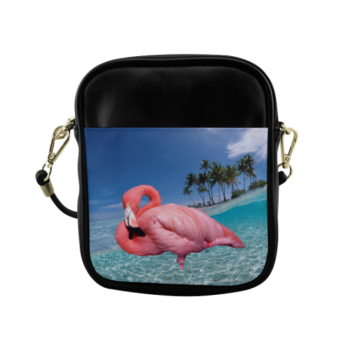 Flamingo and Palms Sling Bag (Model 1627)