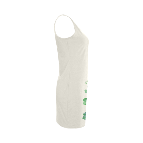 Watercolor Ivy - Vines on Ivory Snow Medea Vest Dress (Model D06)