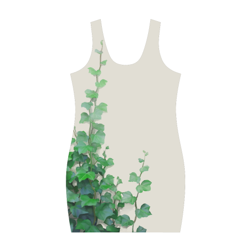 Watercolor Ivy - Vines on Ivory Snow Medea Vest Dress (Model D06)