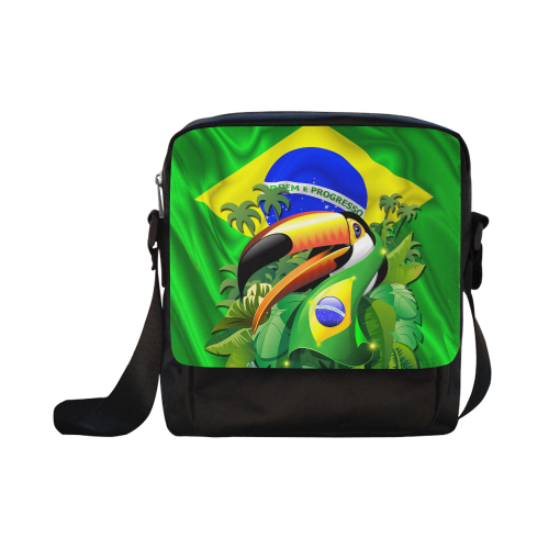 Brazil Flag with Toco Toucan Crossbody Nylon Bags (Model 1633)