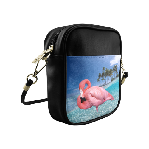 Flamingo and Palms Sling Bag (Model 1627)