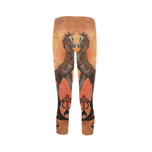 Awesome, cute foal with floral elements Capri Legging (Model L02)