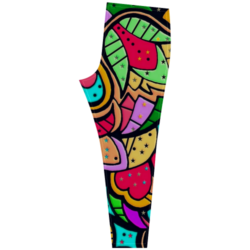 Popart Leaves by Nico Bielow Cassandra Women's Leggings (Model L01)