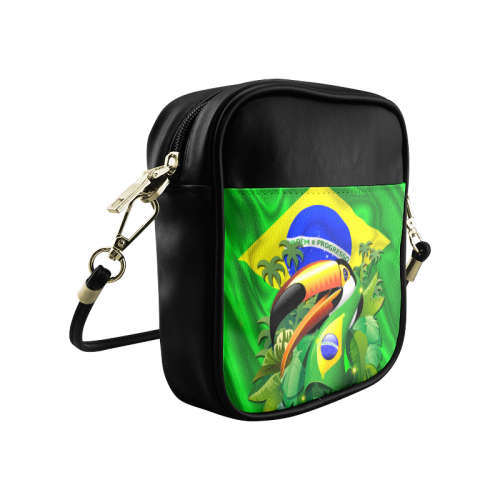 Brazil Flag with Toco Toucan Sling Bag (Model 1627)