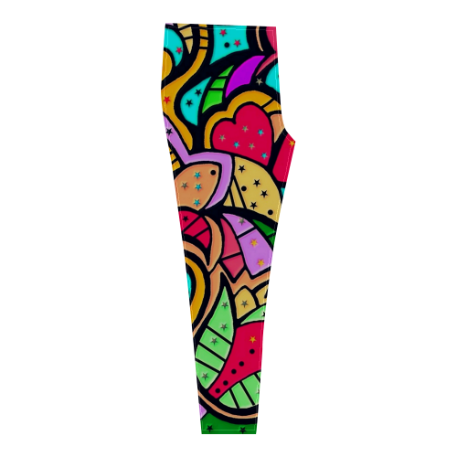 Popart Leaves by Nico Bielow Cassandra Women's Leggings (Model L01)