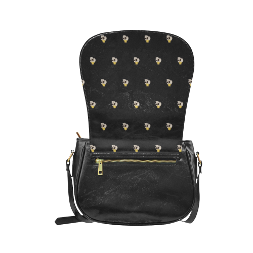 halloween - skull with candle pattern Classic Saddle Bag/Large (Model 1648)