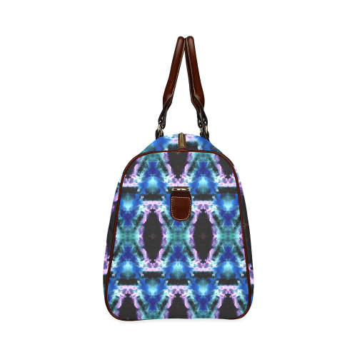 Blue, Light Blue, Metallic Diamond Pattern Waterproof Travel Bag/Large (Model 1639)