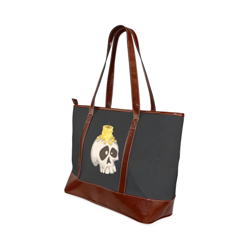 halloween - skull with candle Tote Handbag (Model 1642)