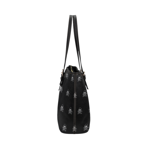 Skull 816 (Halloween) pattern Leather Tote Bag/Large (Model 1651)