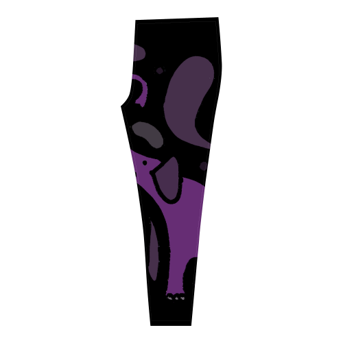 Artistic Purple Elephants Abstract Cassandra Women's Leggings (Model L01)