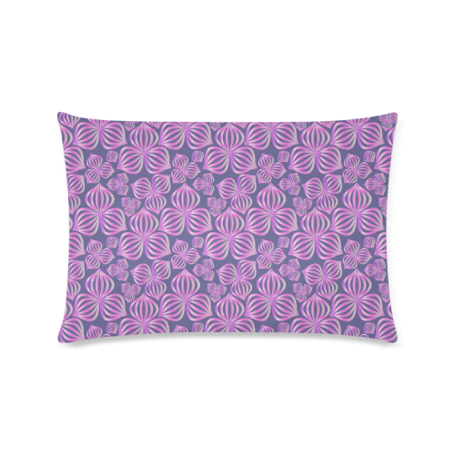 Modern abstract FLOWERS pattern - pink blue Custom Zippered Pillow Case 16"x24"(Twin Sides)