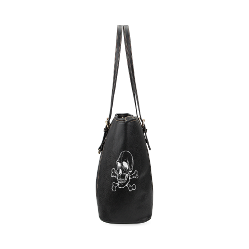 Skull 816 (Halloween) Leather Tote Bag/Large (Model 1640)