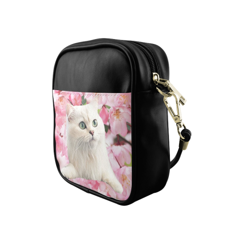 Cat and Flowers Sling Bag (Model 1627)