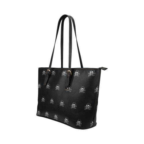Skull 816 (Halloween) pattern Leather Tote Bag/Large (Model 1651)