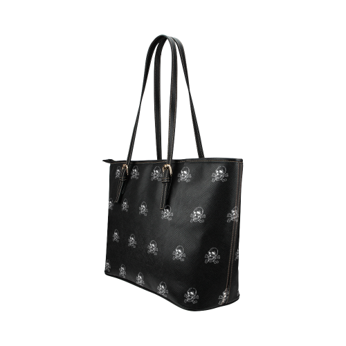 Skull 816 (Halloween) pattern Leather Tote Bag/Large (Model 1651)