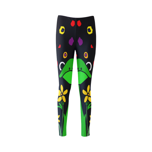 Funny Funky Frogs Folk Art Cassandra Women's Leggings (Model L01)