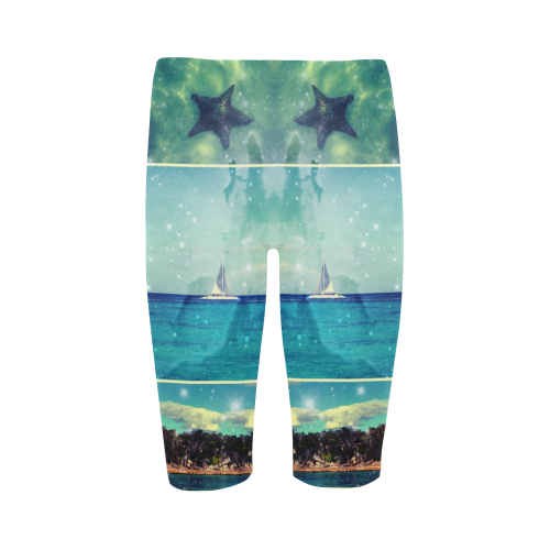 Starry Starry Caribbean Night Hestia Cropped Leggings (Model L03)