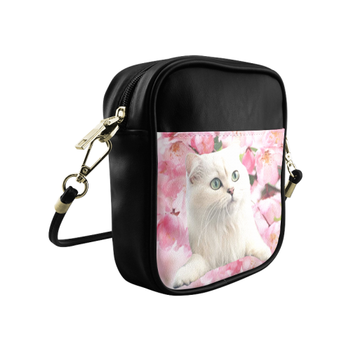 Cat and Flowers Sling Bag (Model 1627)