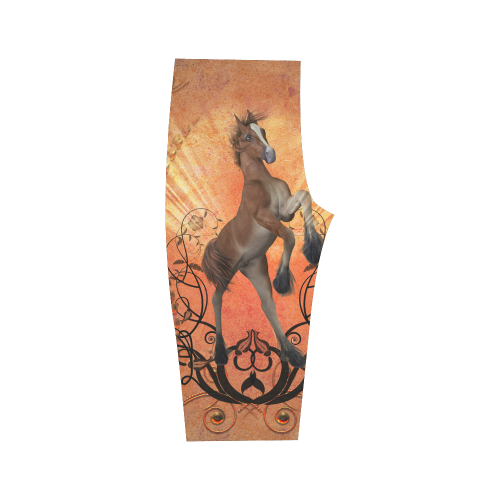 Awesome, cute foal with floral elements Hestia Cropped Leggings (Model L03)