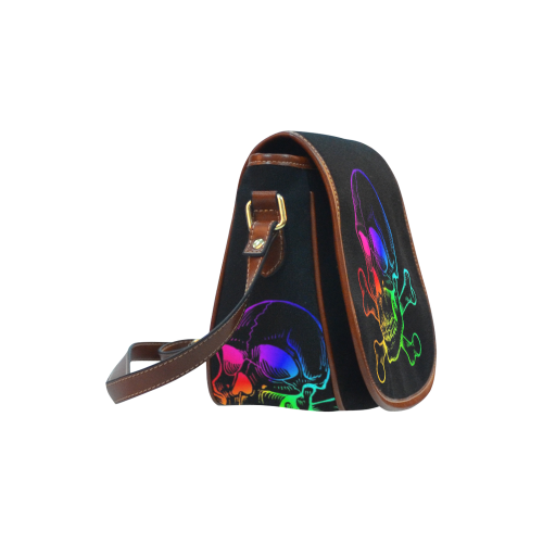 Skull 816 (Halloween) rainbow Saddle Bag/Small (Model 1649) Full Customization