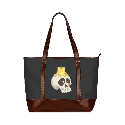 halloween - skull with candle Tote Handbag (Model 1642)