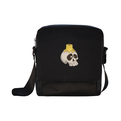 halloween - skull with candle Crossbody Nylon Bags (Model 1633)
